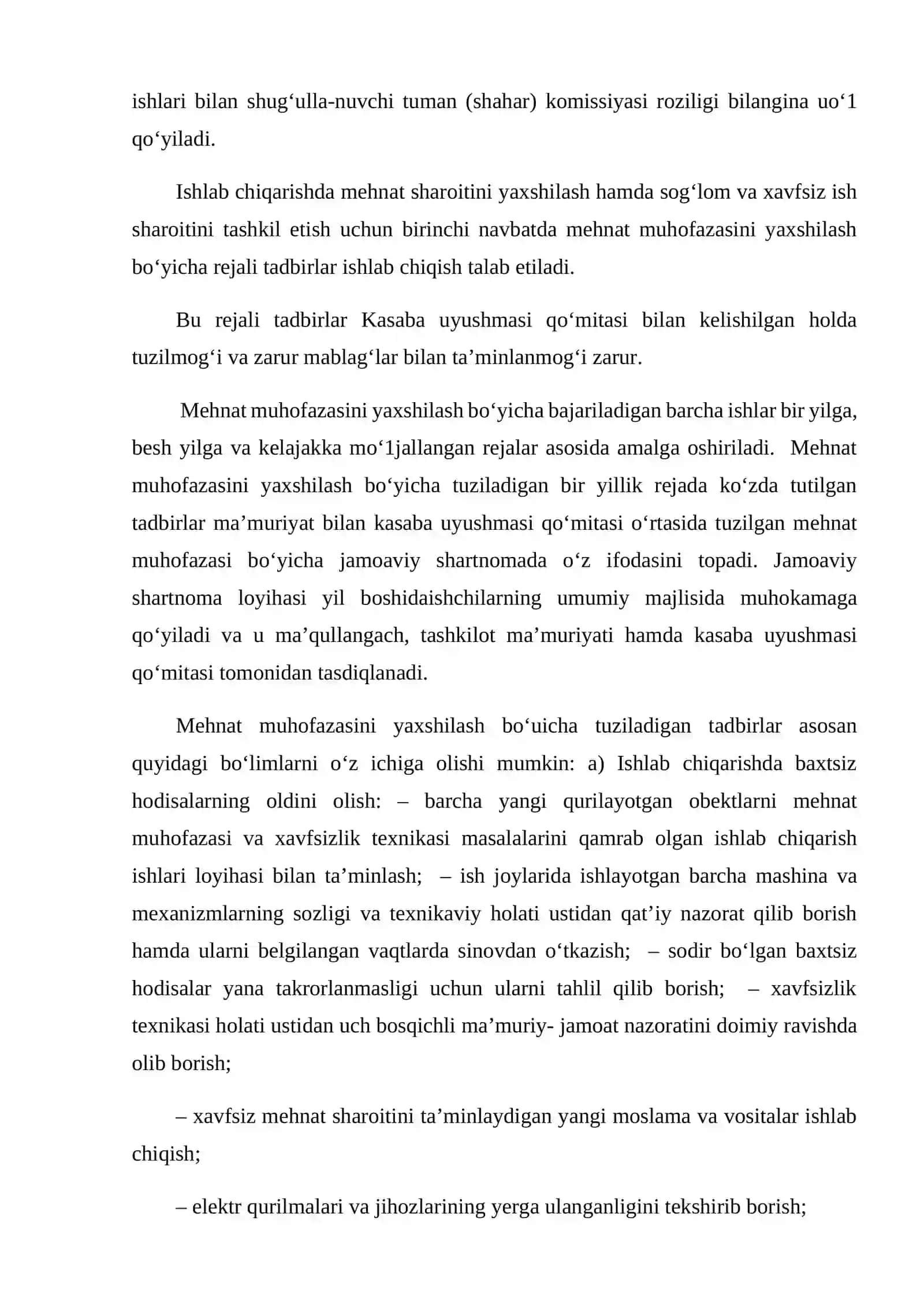 Ayollar va o'smirlar mehnatini himoyalash va ularga belgilangan imtiyozlar 3
