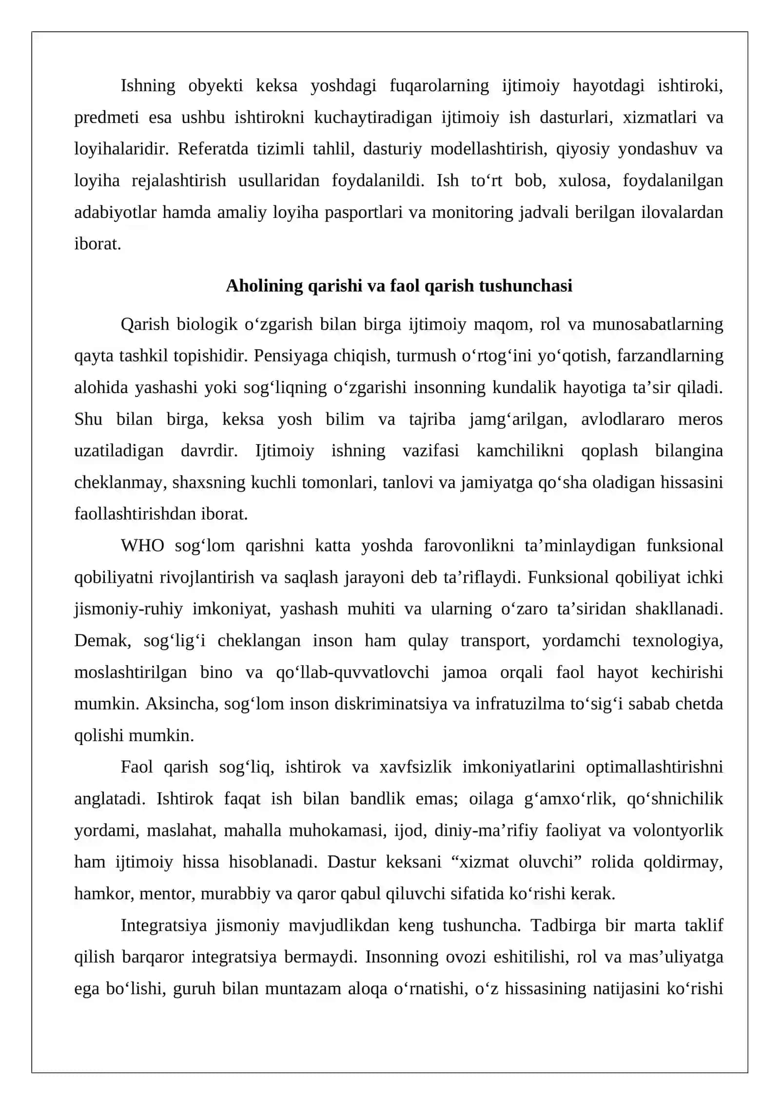 Keksalarning ijtimoiy faolligini oshirish va ularni jamiyatga integratsiyalashda qanda 3