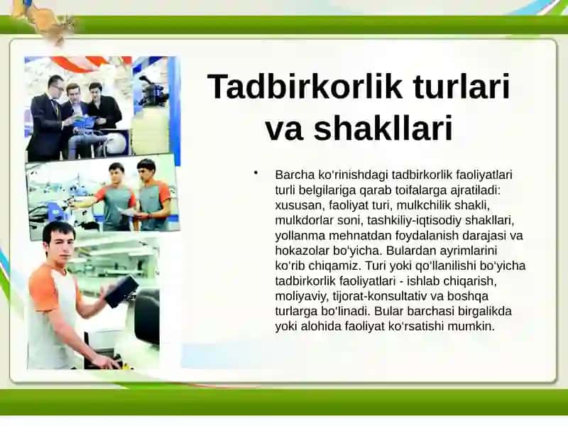 Kichik biznes va tadbirkorlik faoliyatini rejalashtirish 3
