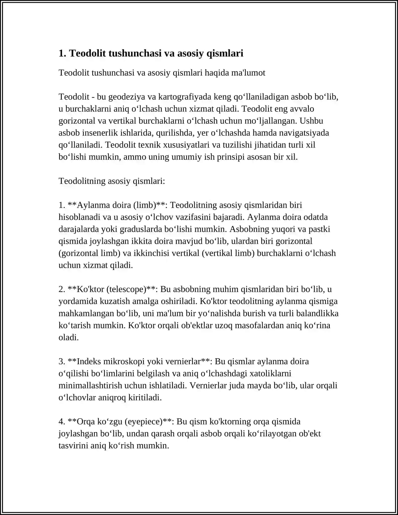 TEODOLIT HAQIDA MUSTAQIL ISH 3