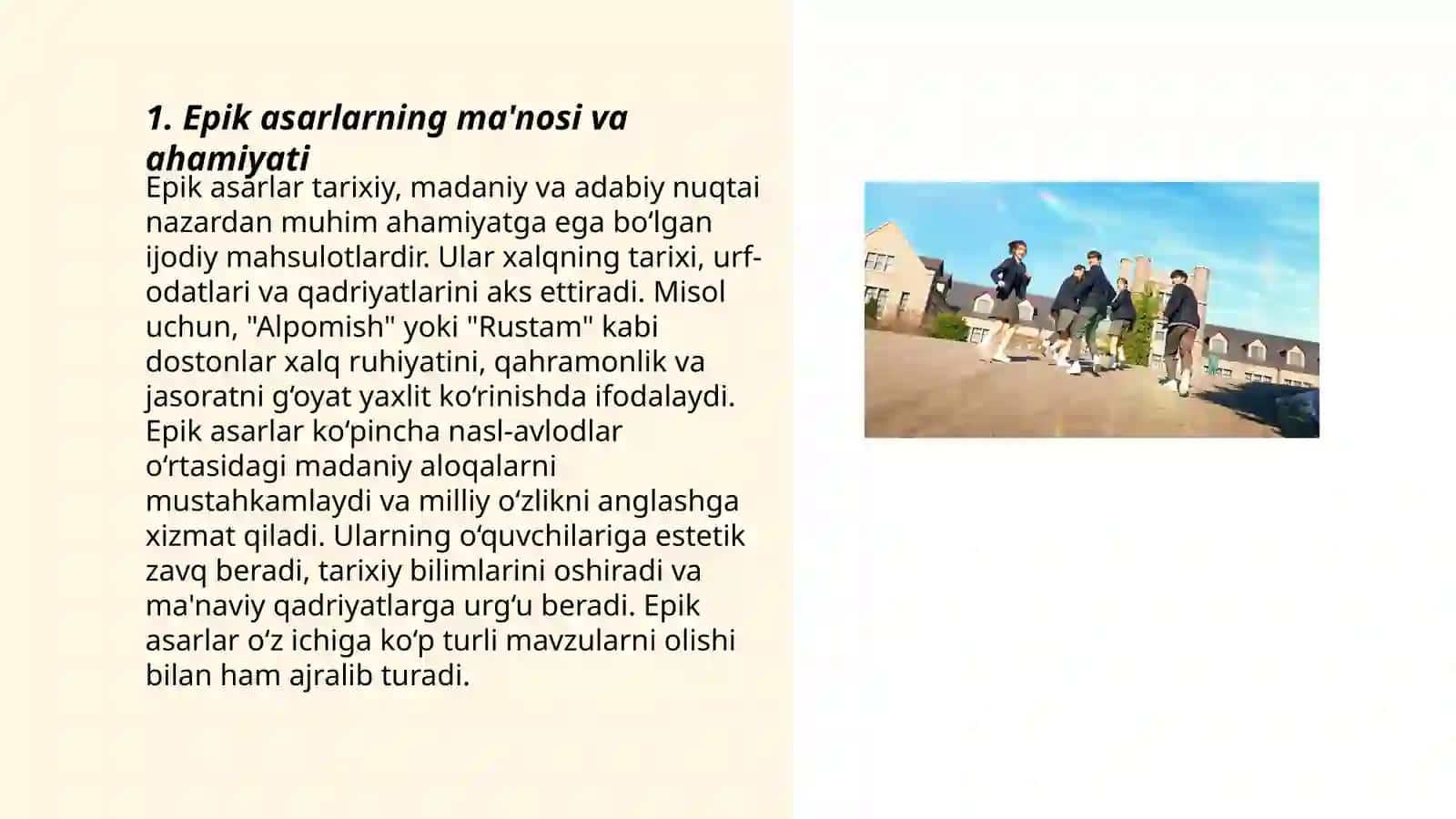 Boshlang'ich sinfda epik asarlar ustida ishlash 3
