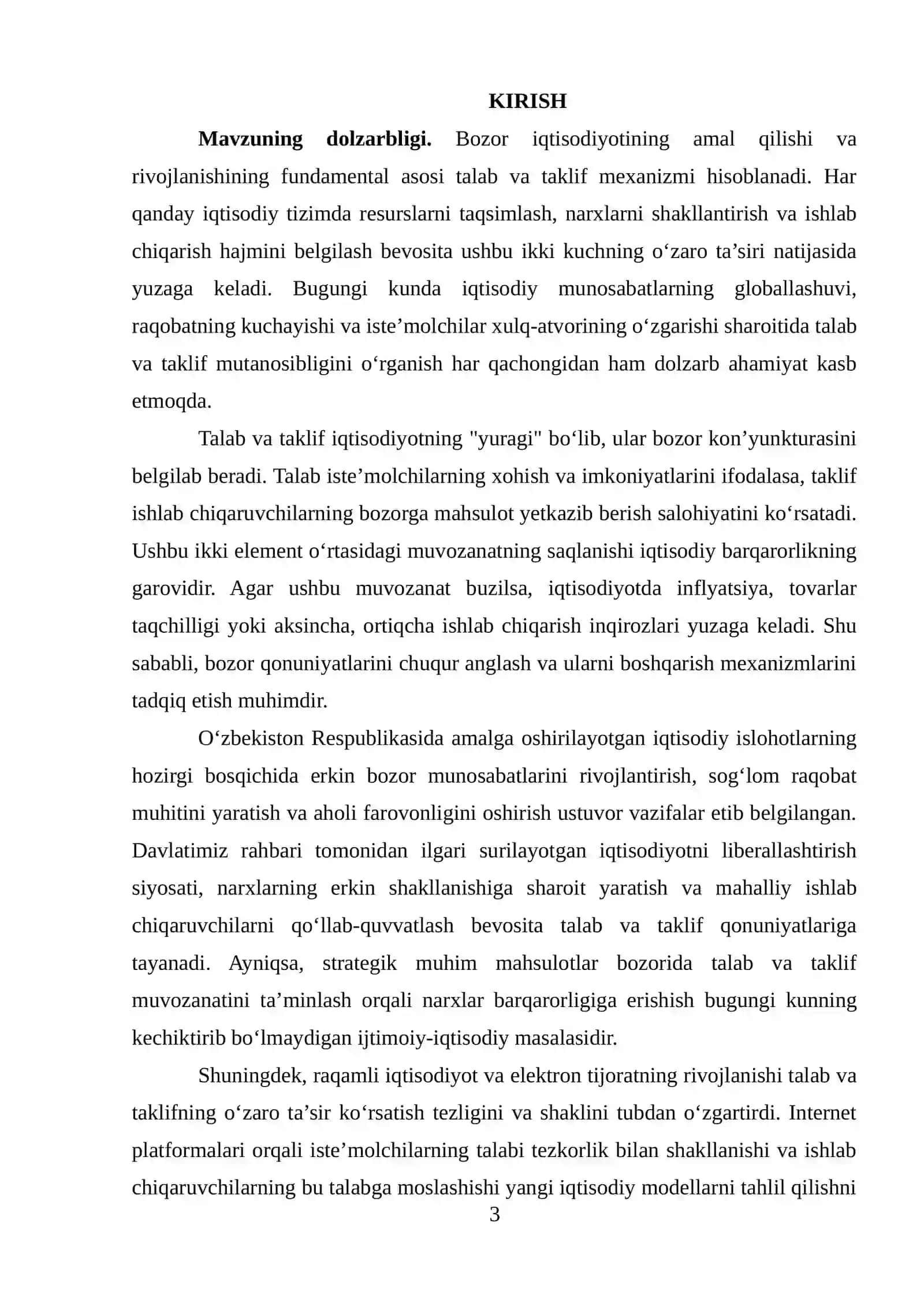 Talab va taklifning nazariy asoslari hamda iqtisodiy mazmuni 3