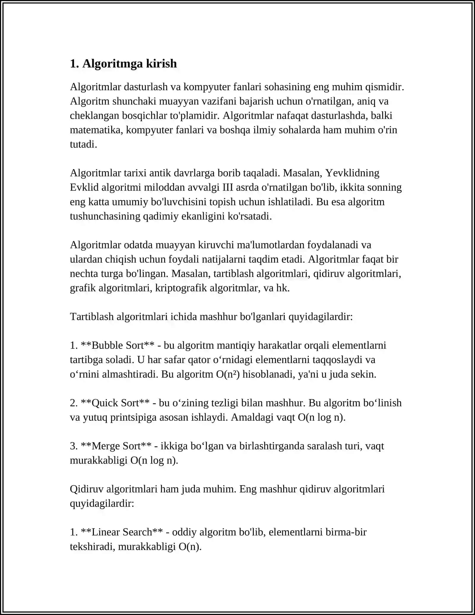 QIDIRUV ALGORITMLARI ASOSIDA RAQIB QIDIRUVINI ISHLAB CHIQISH 3