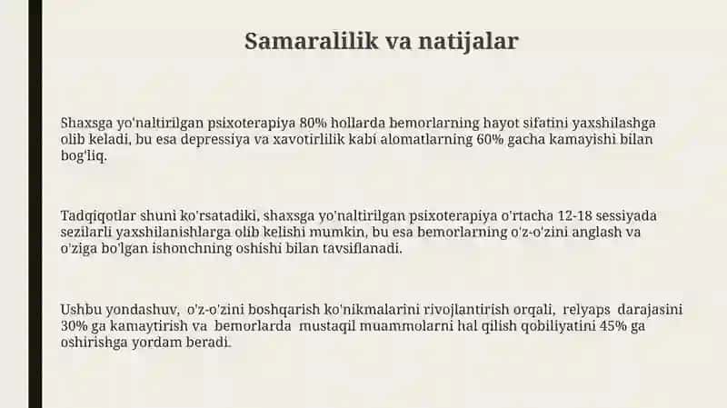 Shaxs markazlashgan psixoterapiya 3