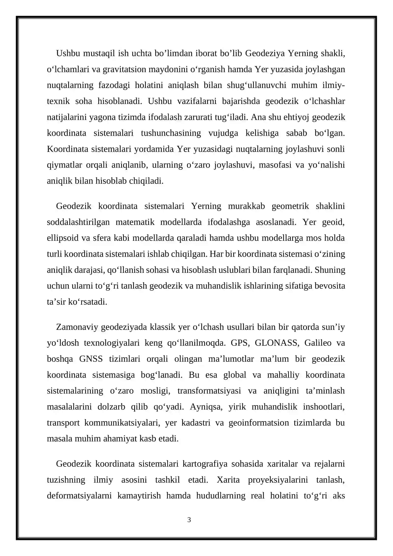 Geodezik koordinata sistemalari turlari va qo’llanilishi 3