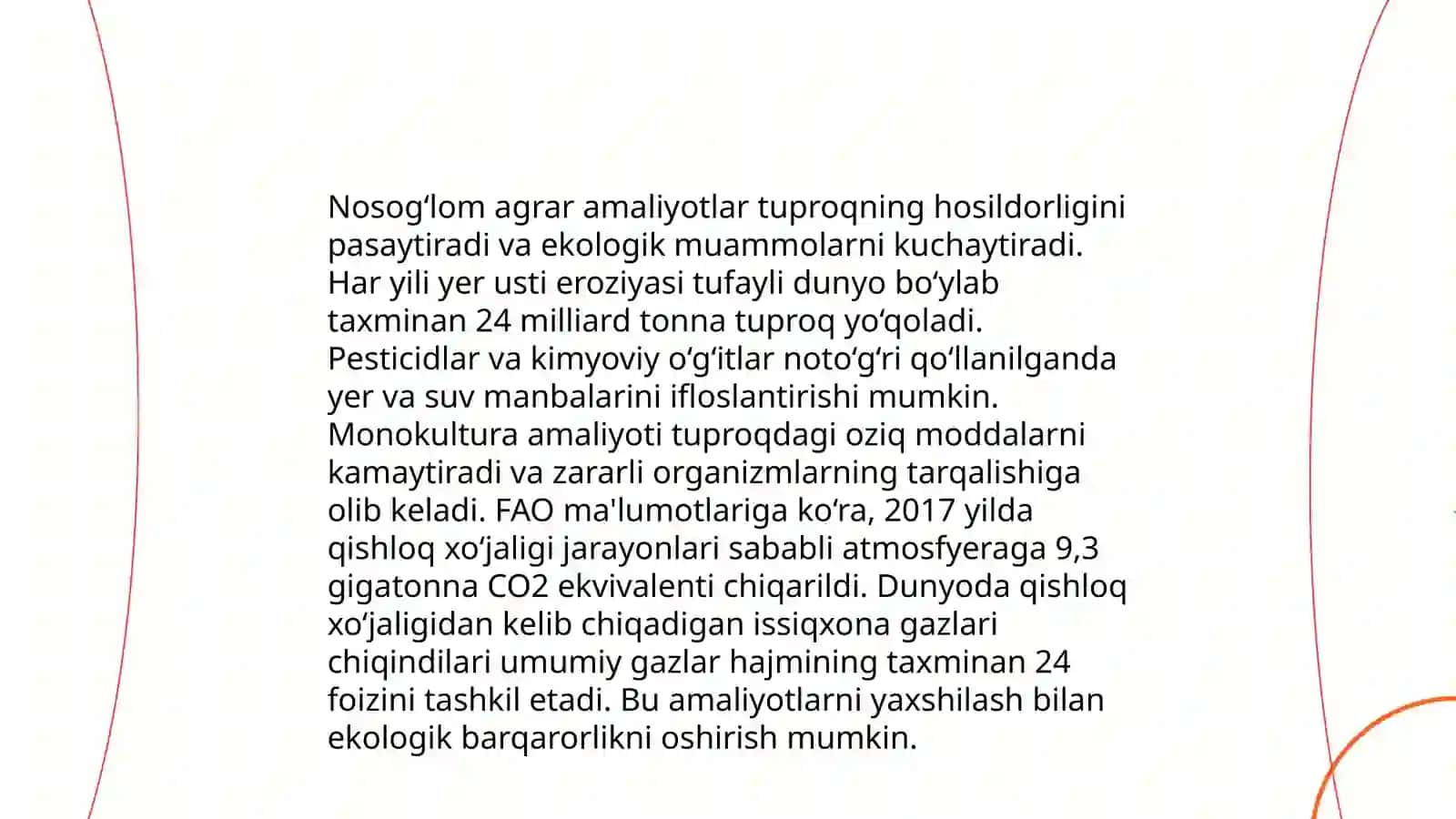 O'zbekistonda tuproq unumdorligini kamayishiga sababchi omillar 3