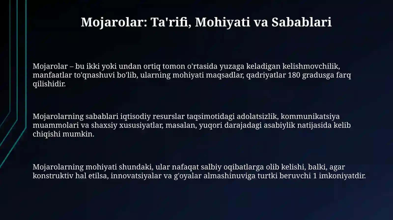 Pedagogik jarayonda shaxslararo mojarolar 3