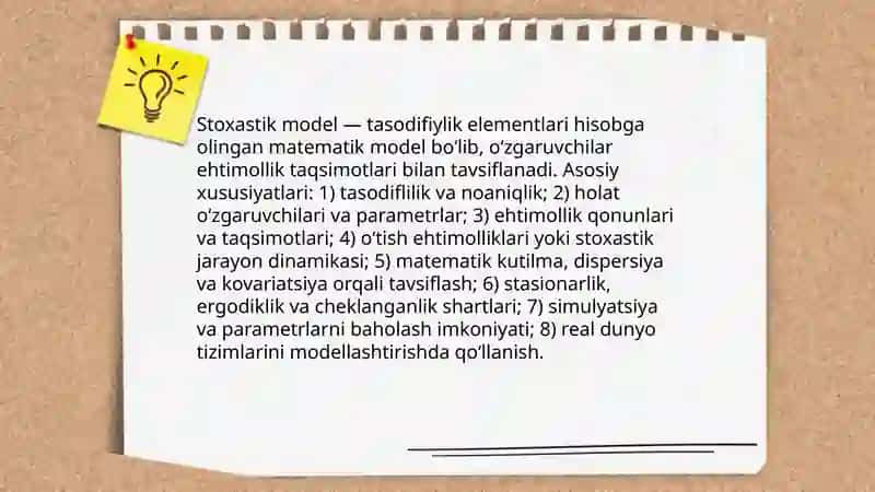Stoxastik modellar haqida tushuncha 3
