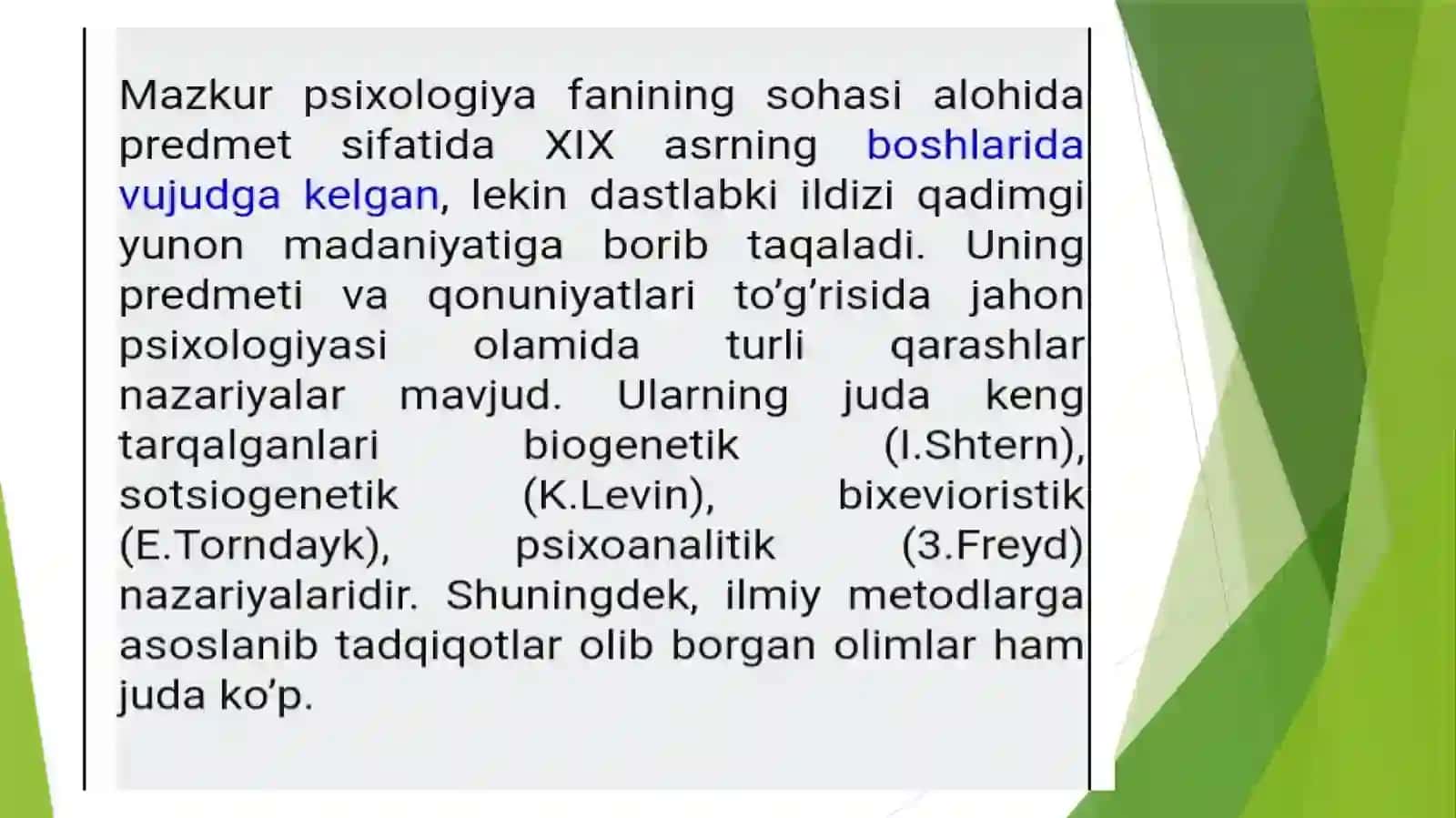 Sharq mutaffakirlarining psixologik g’oylari 3