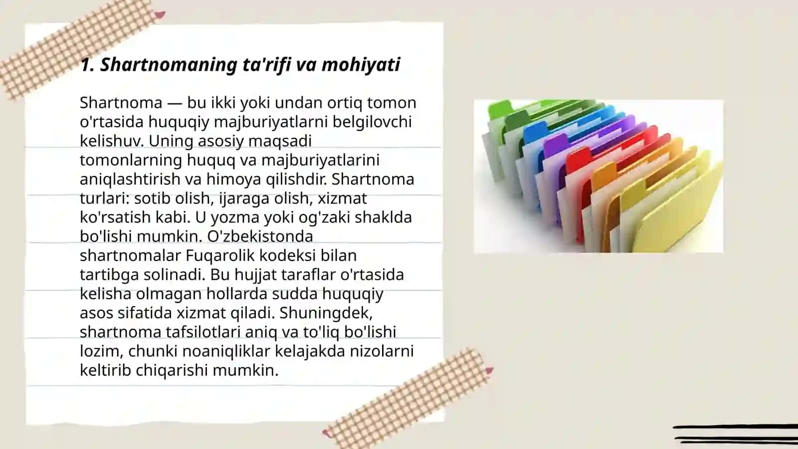 Shartnoma, shartnoma turlari va boshqaruvda shartnomaning roli 3