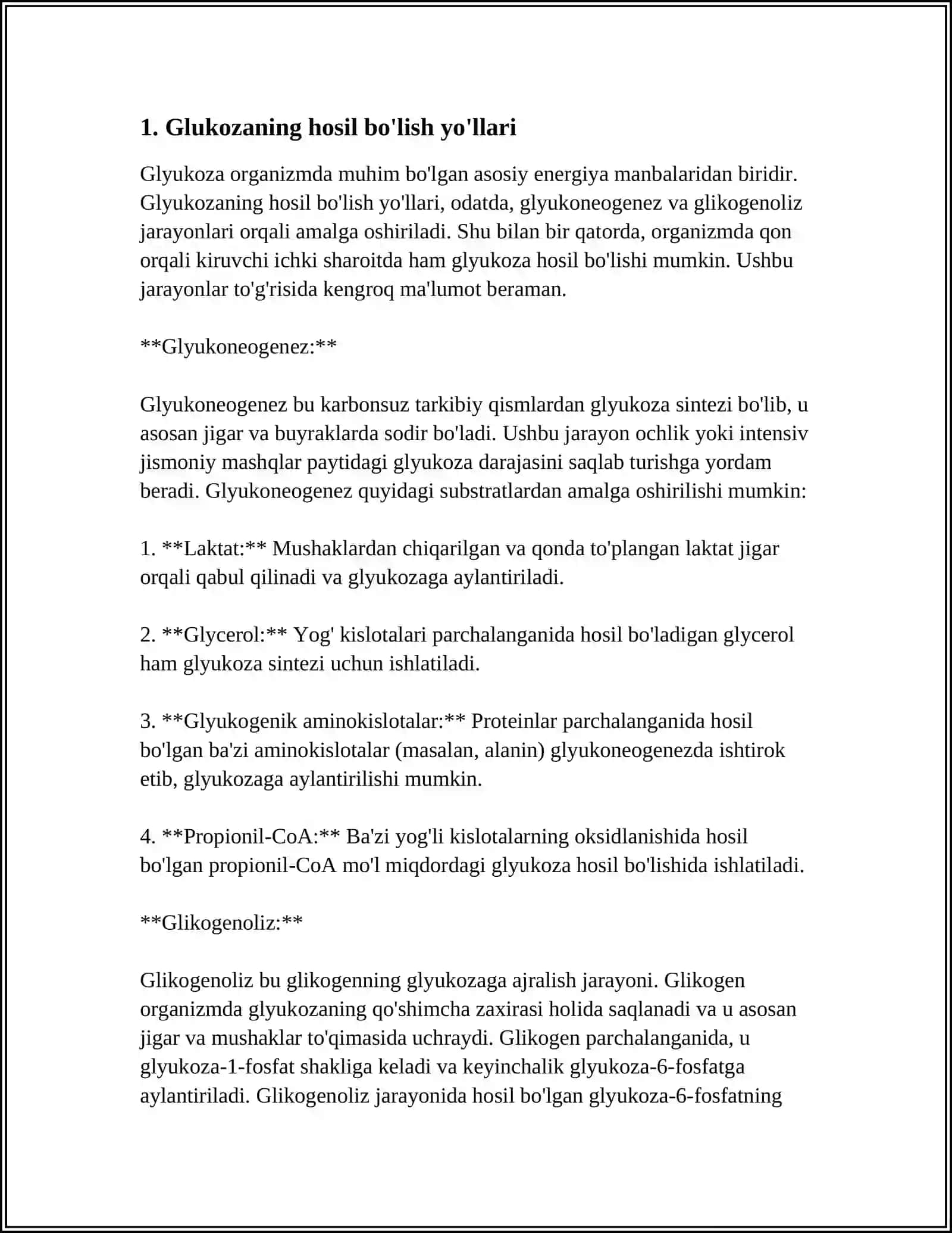 GLUKOZANING HOSIL BÕLISH VA PARCHALANISH JARAYONI 3