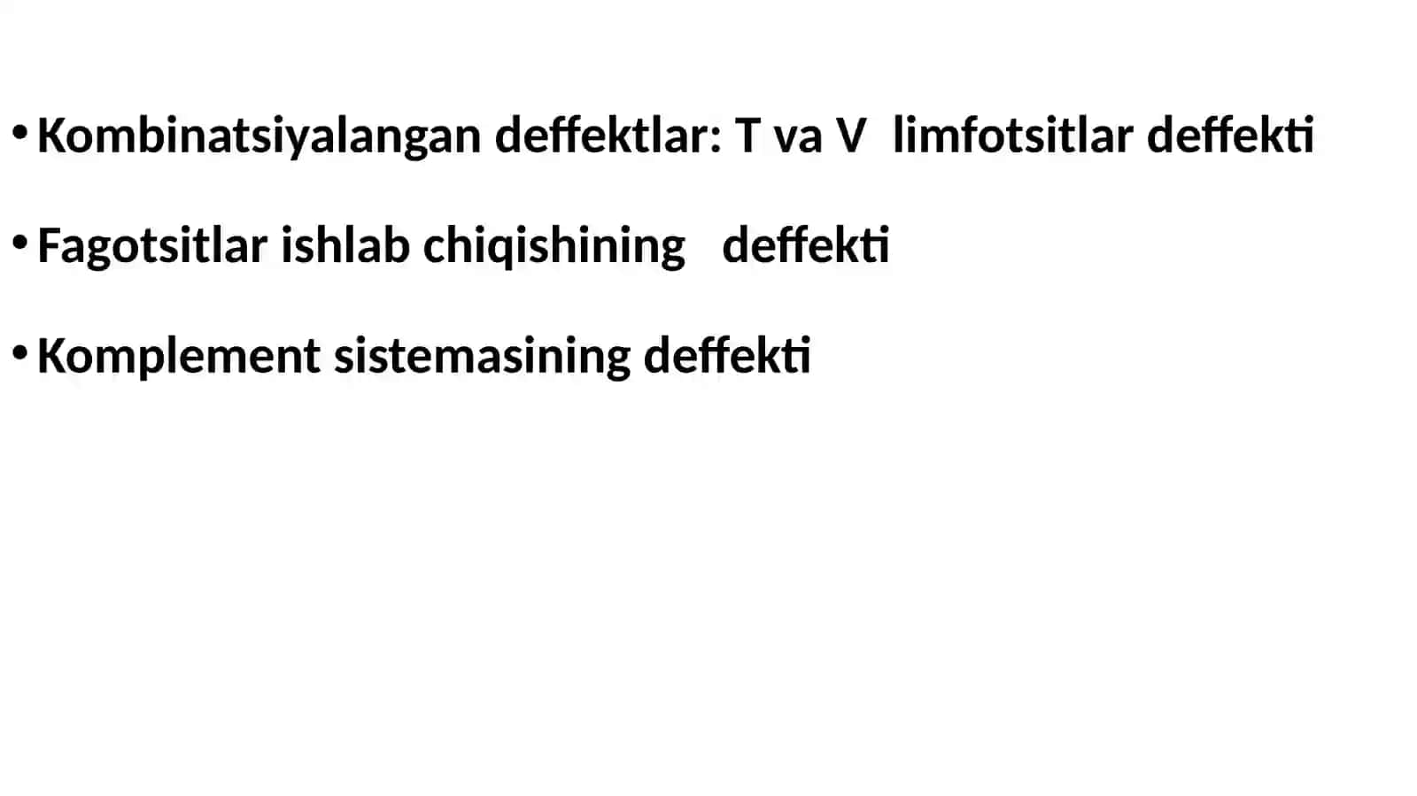 Immuntanqislik xolatlari. Immunsistemaga baxoberish usullari va ularning praktik ahamiyati. Vaktsinalar va immunzardoblar, ularning turlari, olinishi, tibbiyot amaliyotida qoʼllanilishi 3