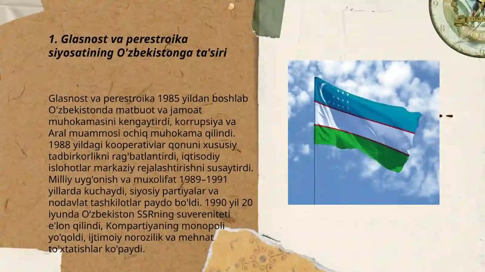 Glasnost va perestroika siyosatining O'zbekistonga ta'siri 3