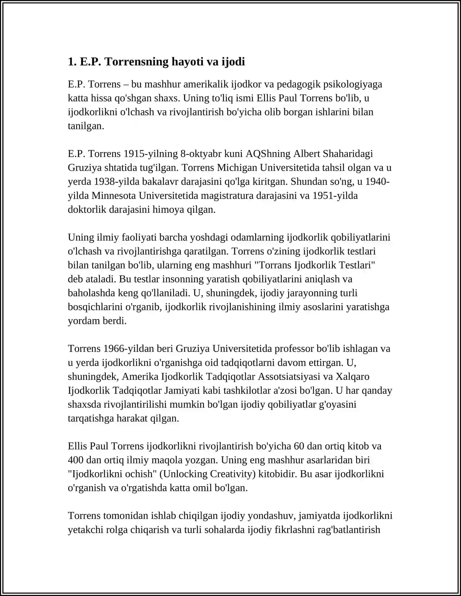 E.P..TORRENSNING "TUGALLANMAGAN RASMLAR" 3