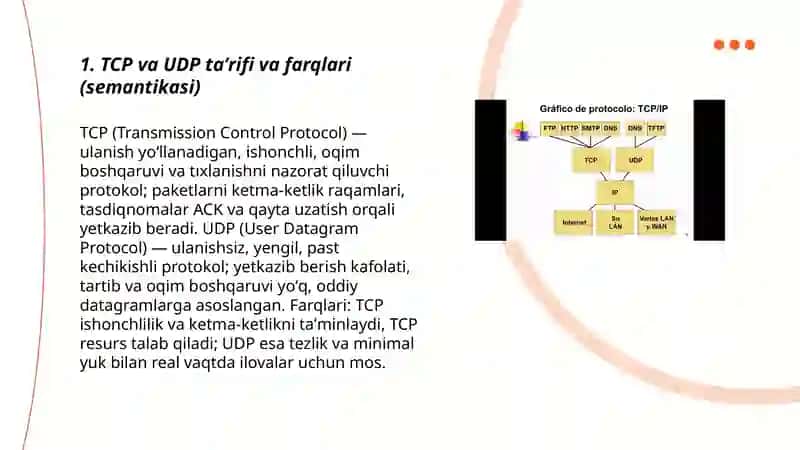 TCP VA UDP SEMANTIKASI VA SINTAKSISI 3