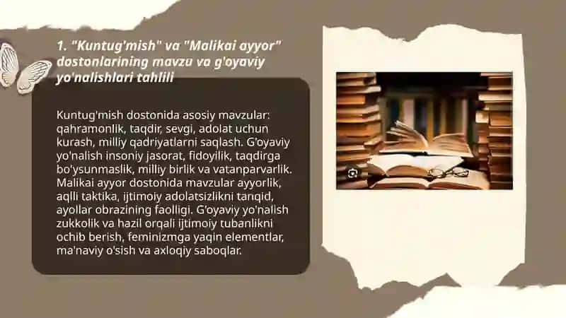 "Kuntug'mish" va "Malikai ayyor" dostonlari tahlili 3