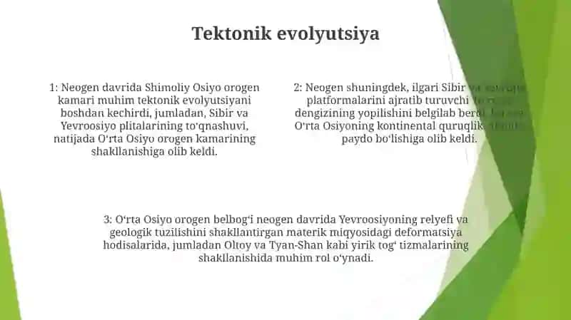 O‘Rta Osiyoning Neogen To‘Rtlamchi Davri Geologik Tarixi 3