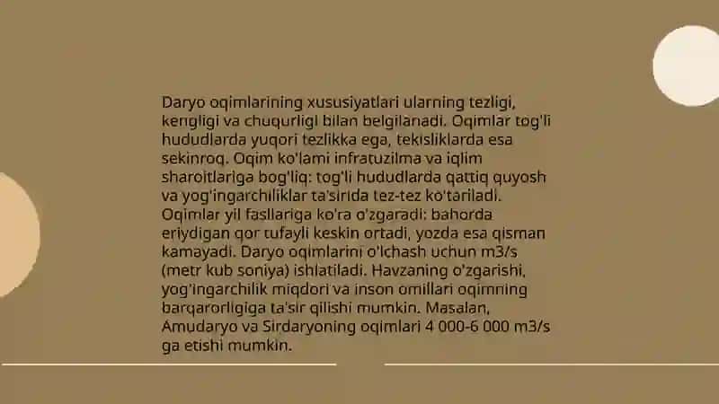 Daryolarning tentirab oqishi 3