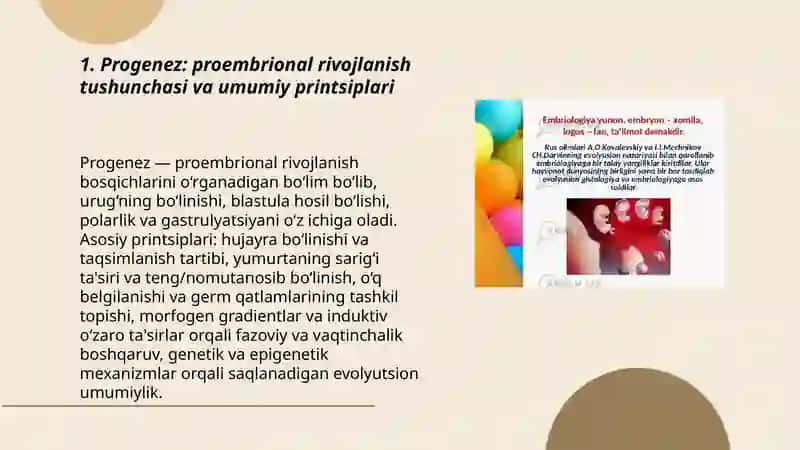 Proembrional rivojlanishning umumiy qonuniyatlari (Progenez) 3