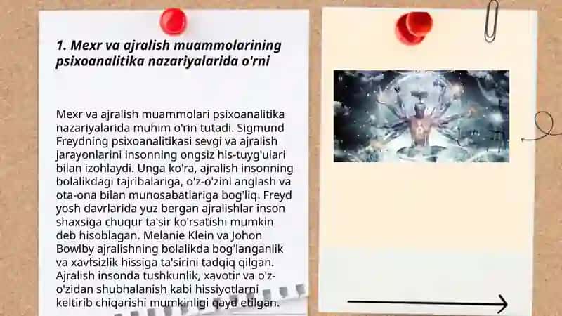 Psixoanalitiklarning ishlarida mexr va ajralish muammolari. (DJ. Boulbi, M. Maler). Psixologik himoya mexanizmlari va ularni diagnostika metodlari. 3