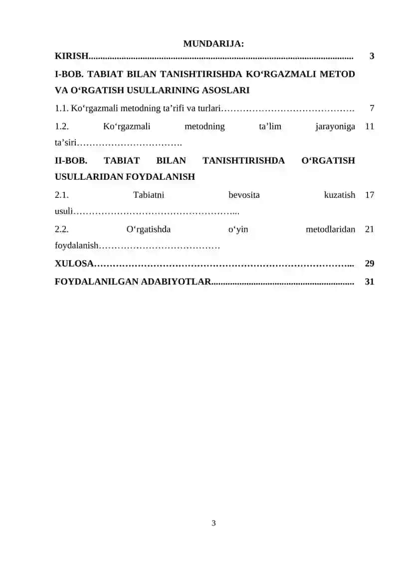 Maktabgacha ta’lim tashkilotlarida tabiat bilan tanishtirish orqali ko‘rgazmali metod va o‘rgatish usullaridan foydalanish 3