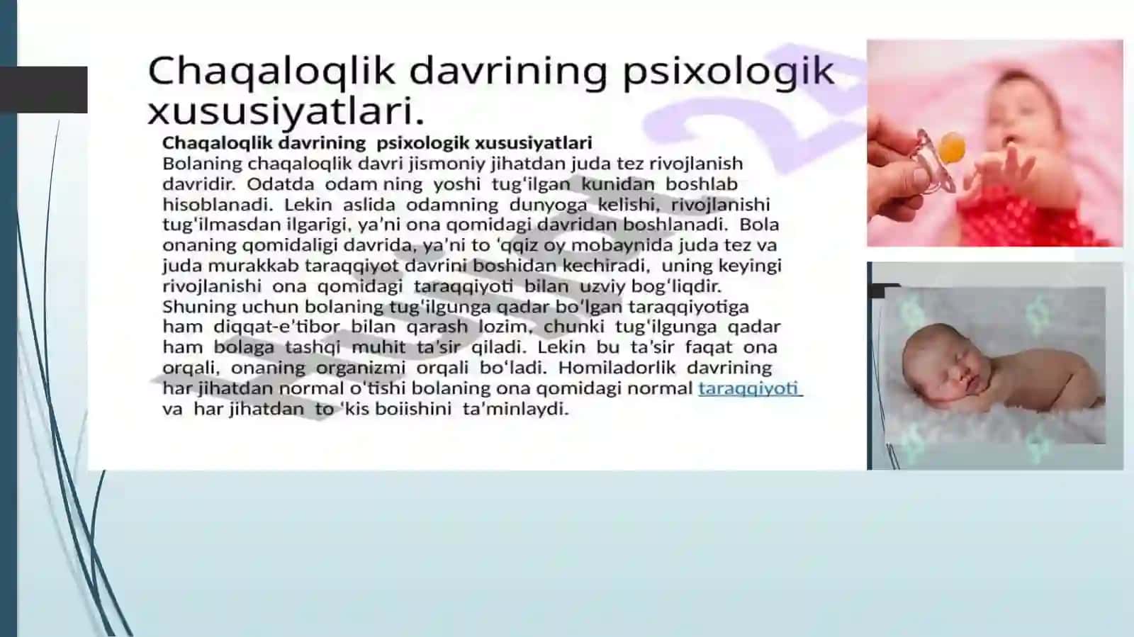 Chaqaloqlik davrining psixologik xususiyatlari 3