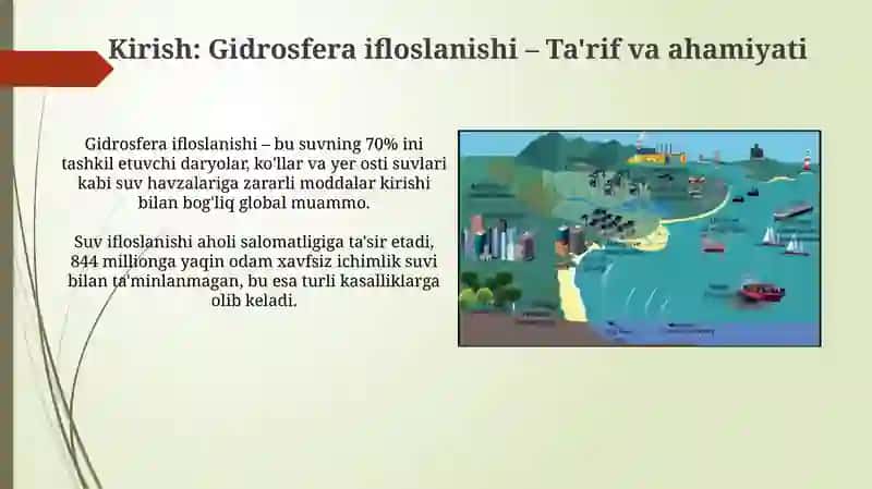 Shahar tumanlarda gidrosferaning ifloslanishi 3