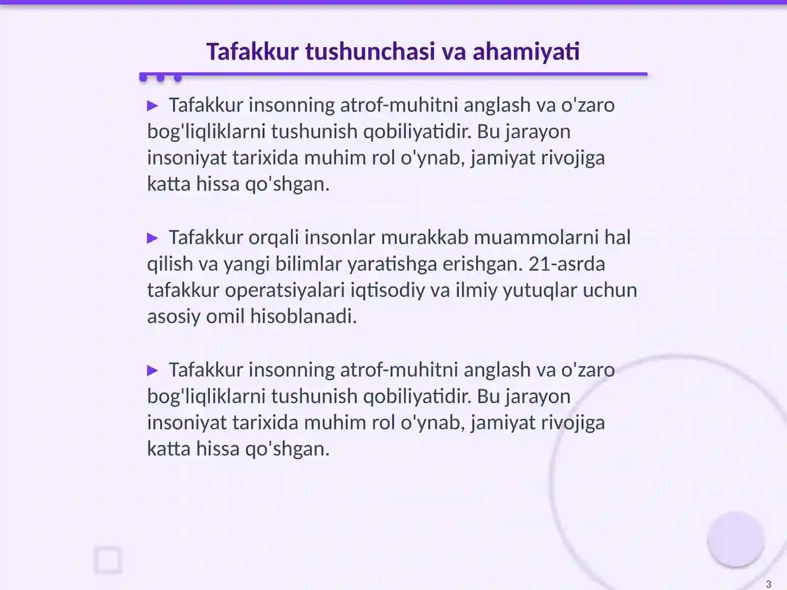 Tafakkur operatsiyalari 3