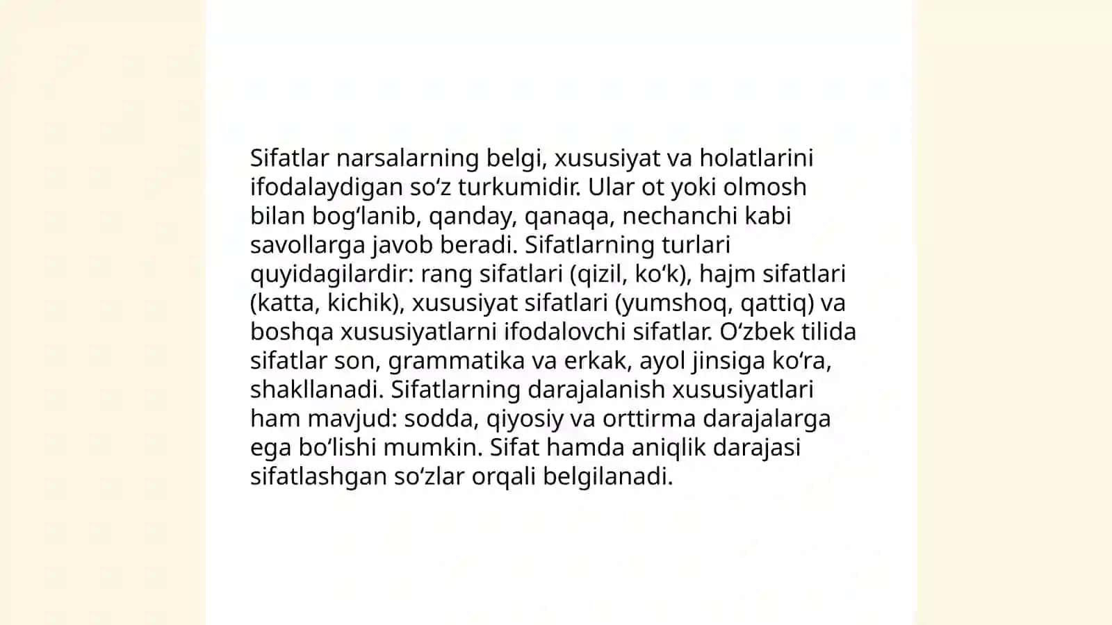 Sifat so'z turkumi 3