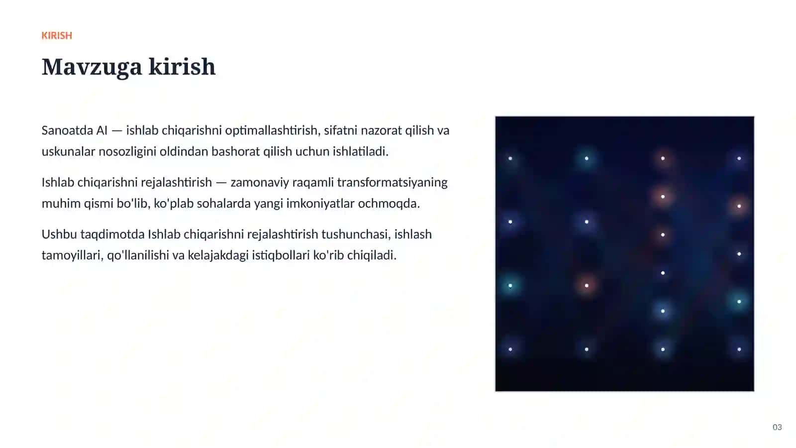 SUN'IY INTELLEKT • AI SANOAT VA ISHLAB CHIQARISHDA 3
