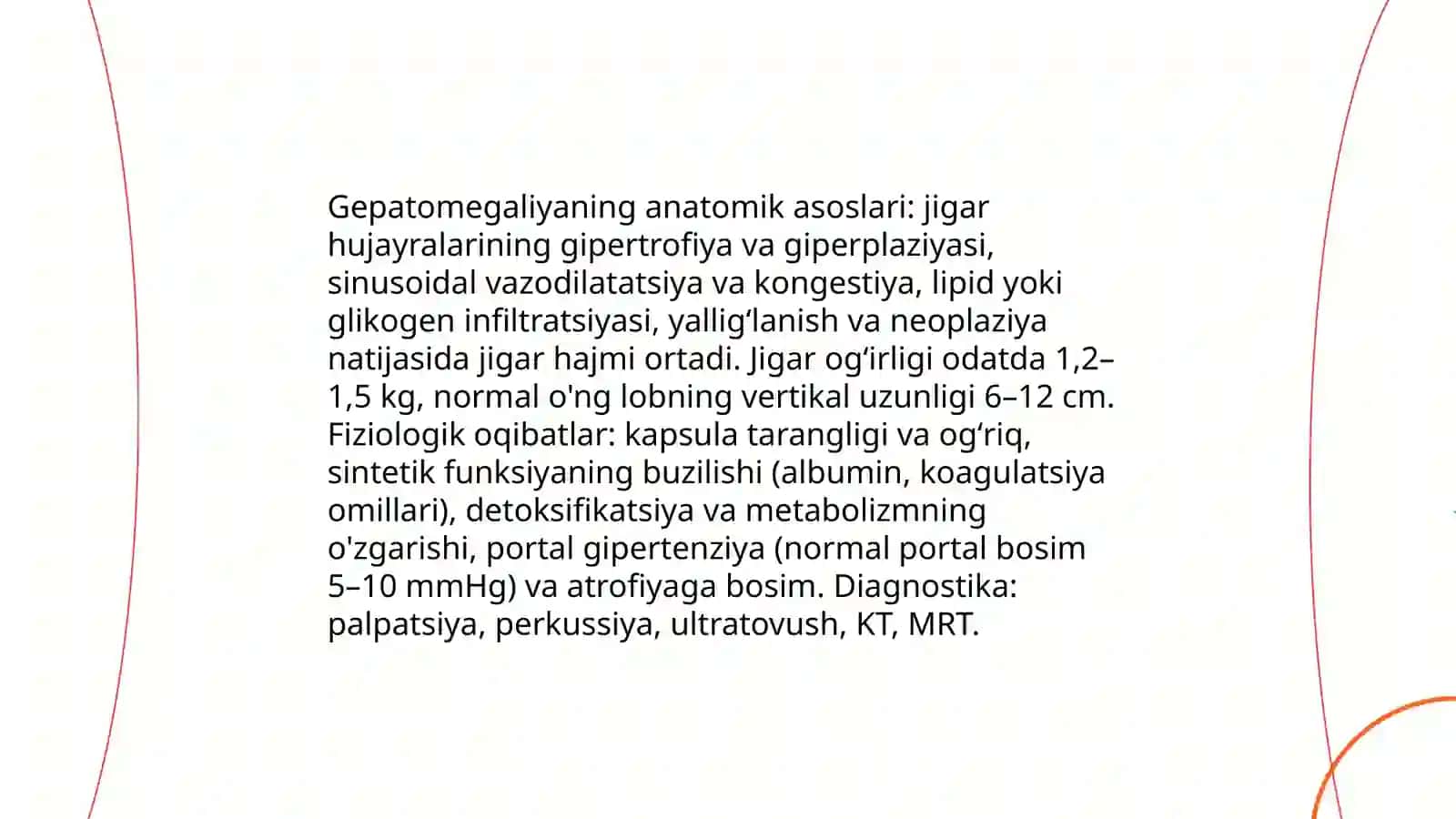 Gepatomegaliya bilan kechuvchi kasalliklar etiopatogenezi klinik koʻrinishlari kasallikning sindromal diagnostikasi 3