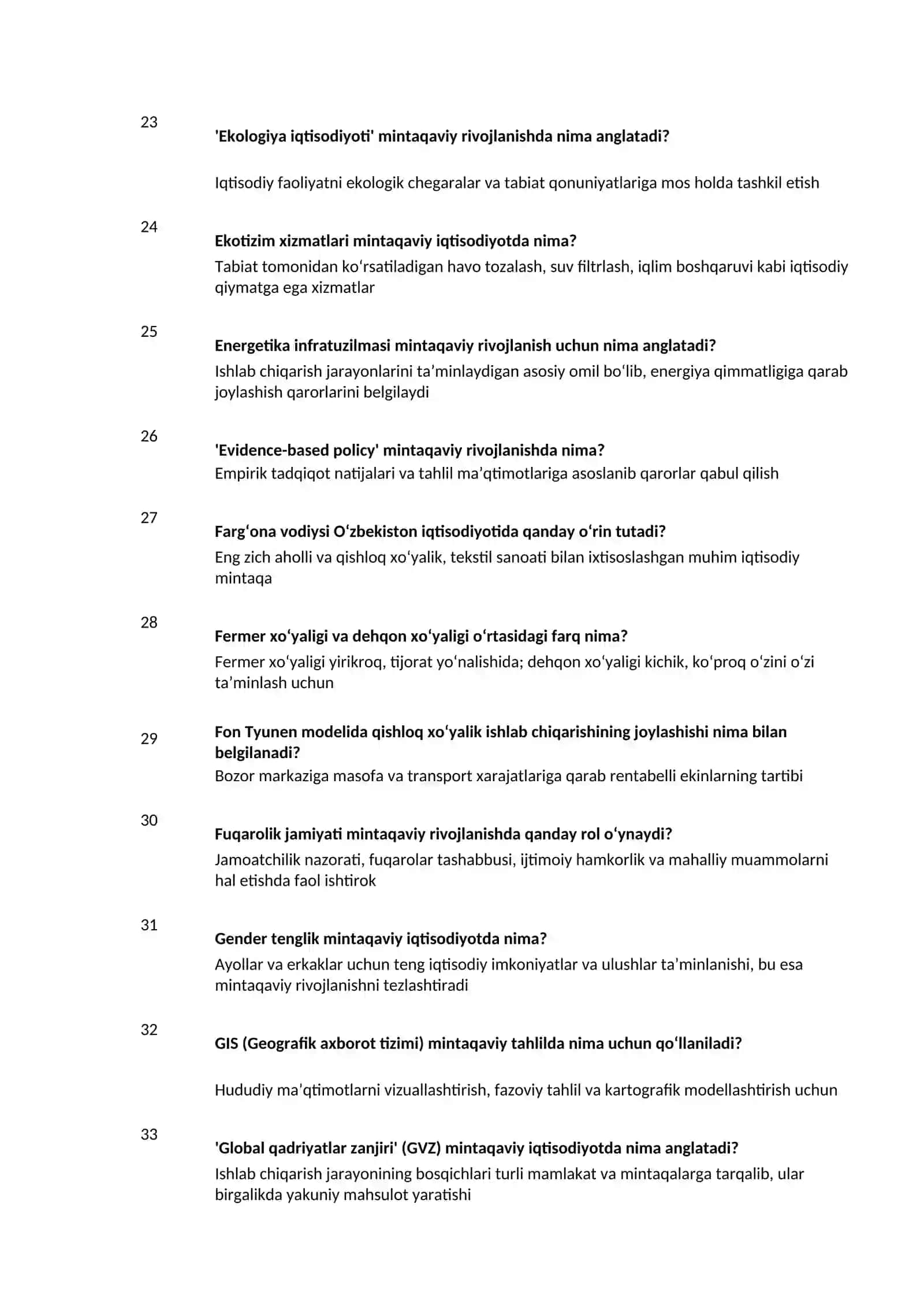 Mintaqaviy iqtisodiyot fanidan 248 ta savol-javoblar to‘plami 3