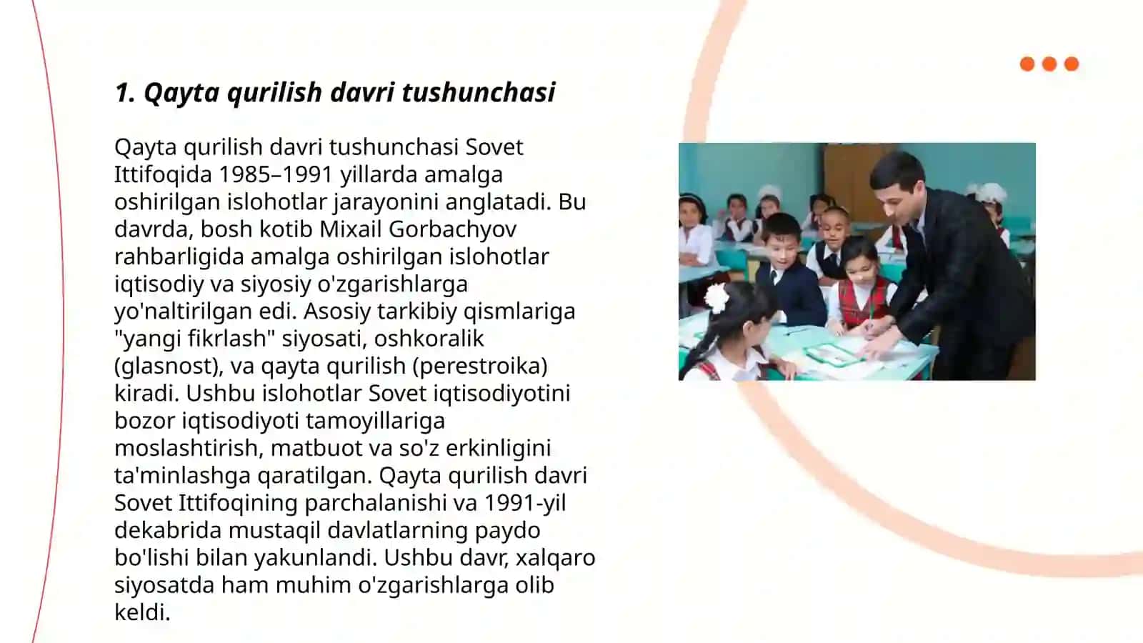 Qayta qurilish yillarida Oʻzbekistondagi ijtimoiy-siyosiy vaziyat 3