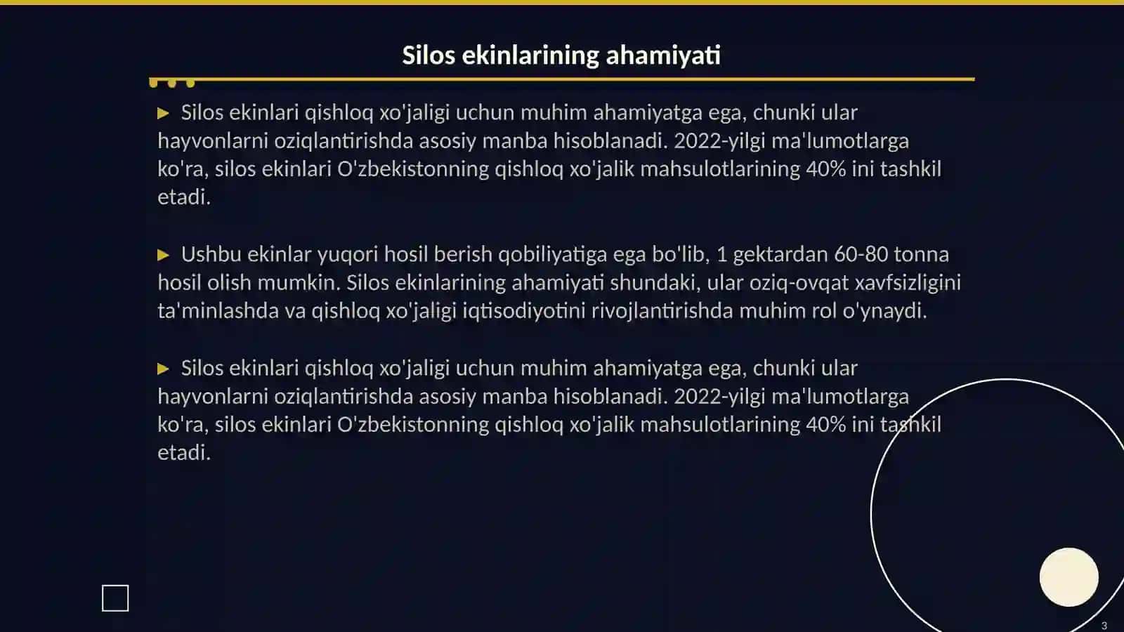 Rayonlashtirilgan silos ekinlar navlar tafsifi 3