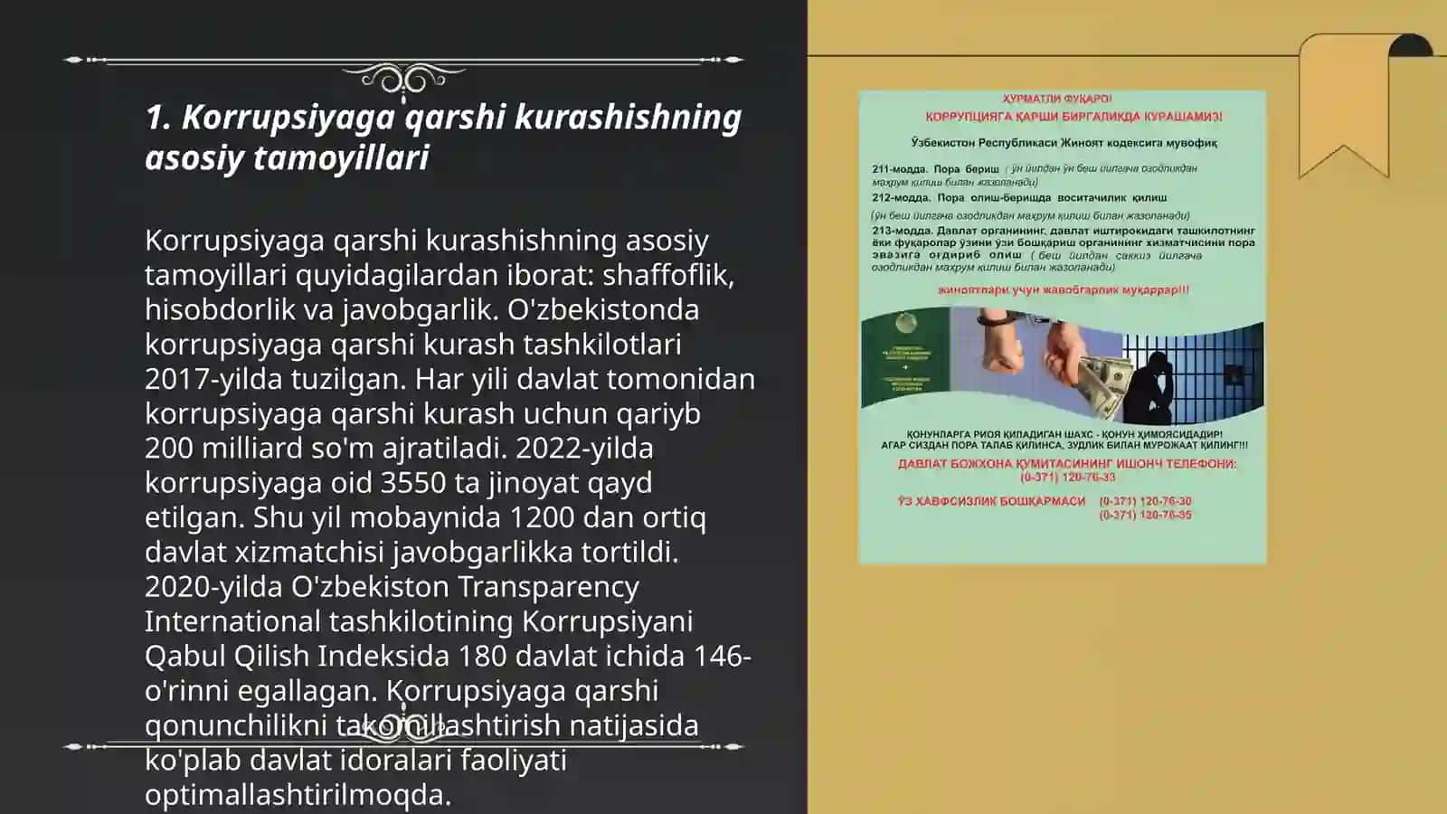 Korrupsiyaga qarshi kurashishning asosiy tamoyillari 3