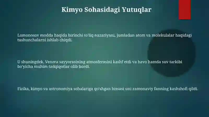 Lomonosov hayoti va ilmiy faoliyati 3