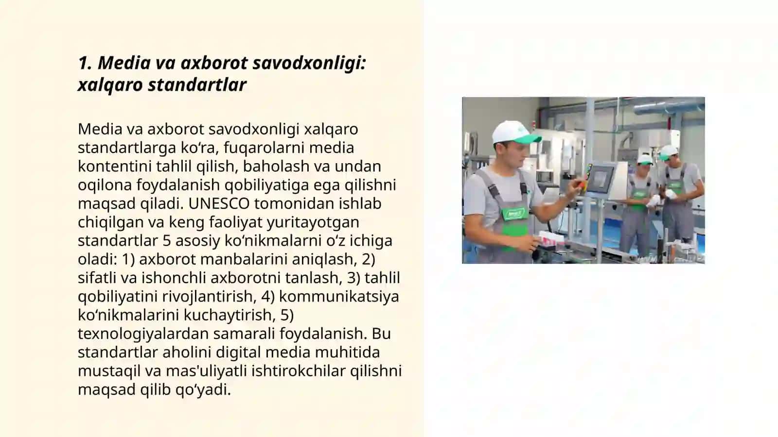 Oʻz medialoyihasini ishlab chiqish va taqdim etish Dunyo mamlakatlaridagi media va axborot savodxonligi taraqqiyoti 3