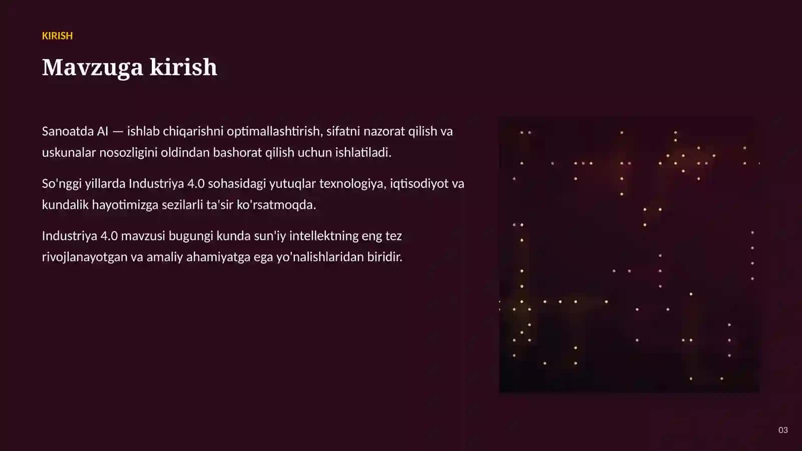 SUN'IY INTELLEKT • AI SANOAT VA ISHLAB CHIQARISHDA 3
