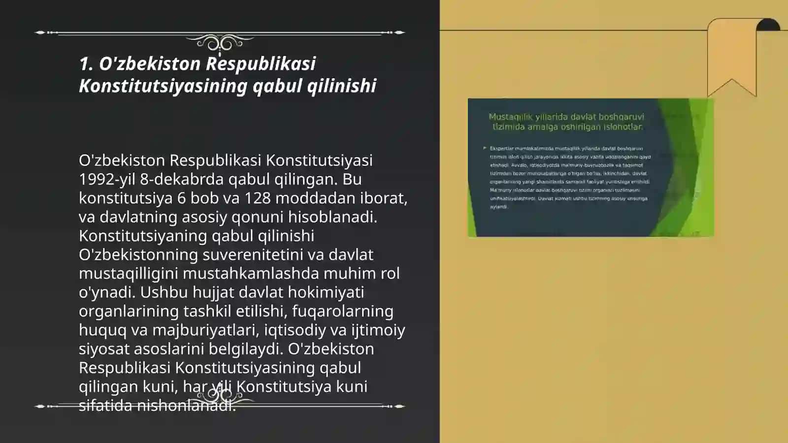 Oʻzbekistonning eng yangi tarixi fanidan tayyorlagan taqdimot ishi 3
