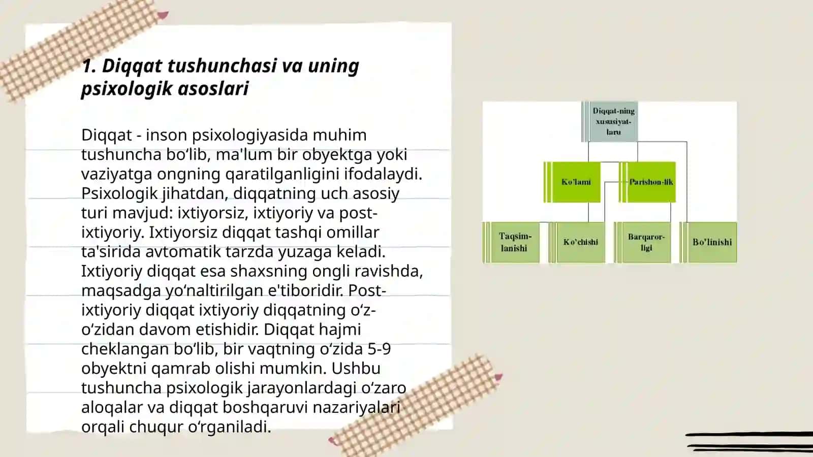 Diqqatning ko'chuvchanligi va taqsimlanishini o'rganish 3