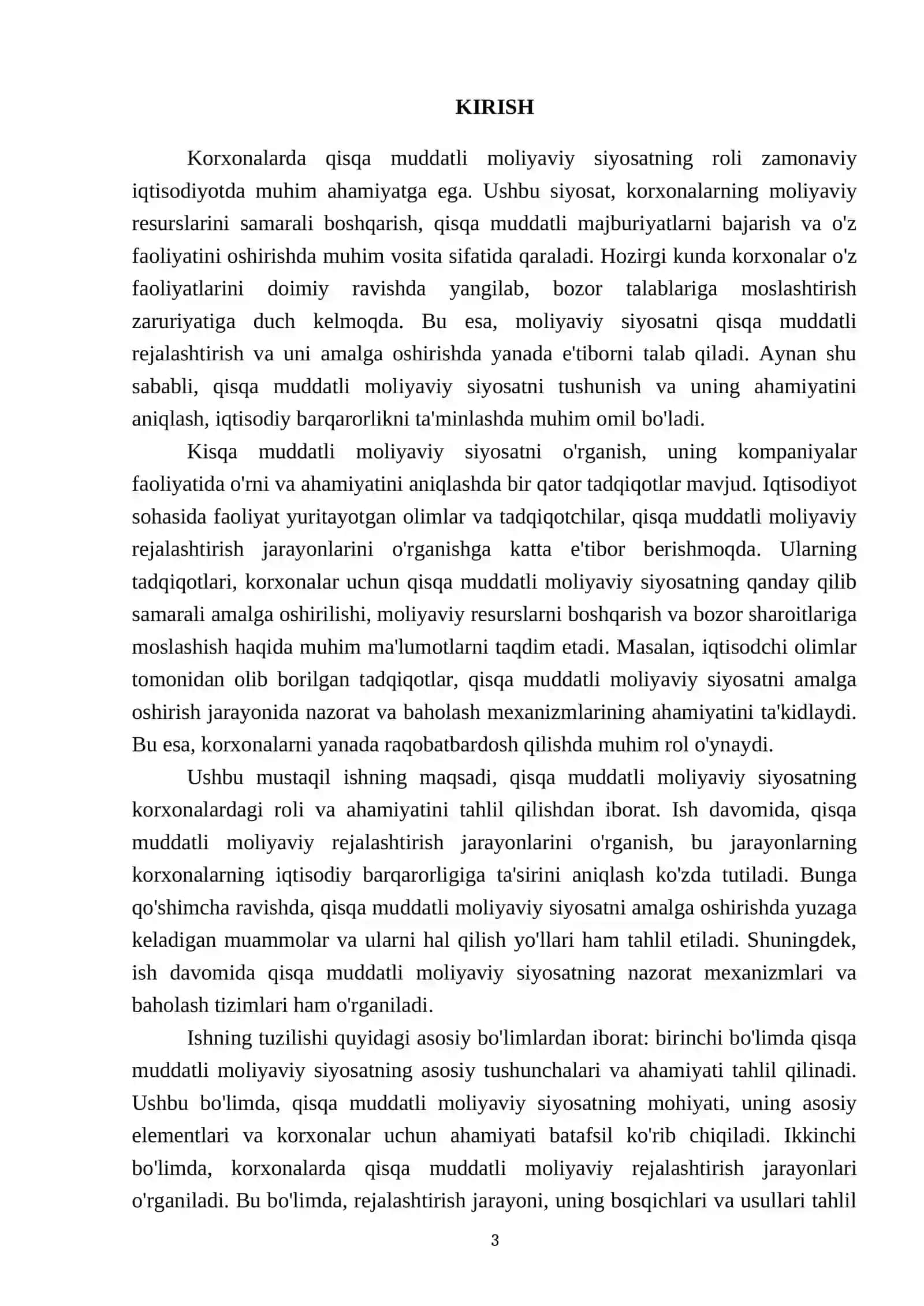 Korxonalarda qisqa muddatli moliyaviy siyosatning roli 3