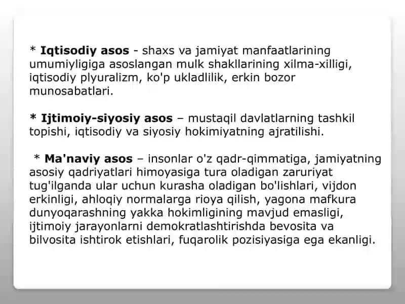Yangi tahrirdagi O’zbekiston Respublikasi Konstitutsiyasida Fuqarolik jamiyati institutlari faoliyatining kafolatlanishi 3