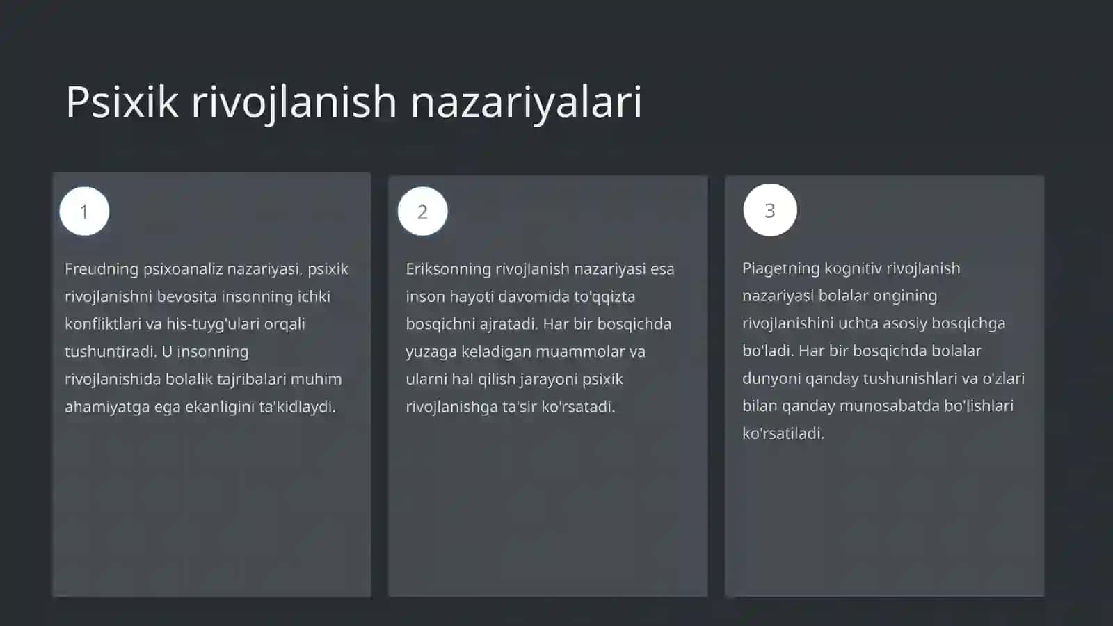 Psixologiya: Psixik rivojlanishning asosiy qonuniyatlari 3