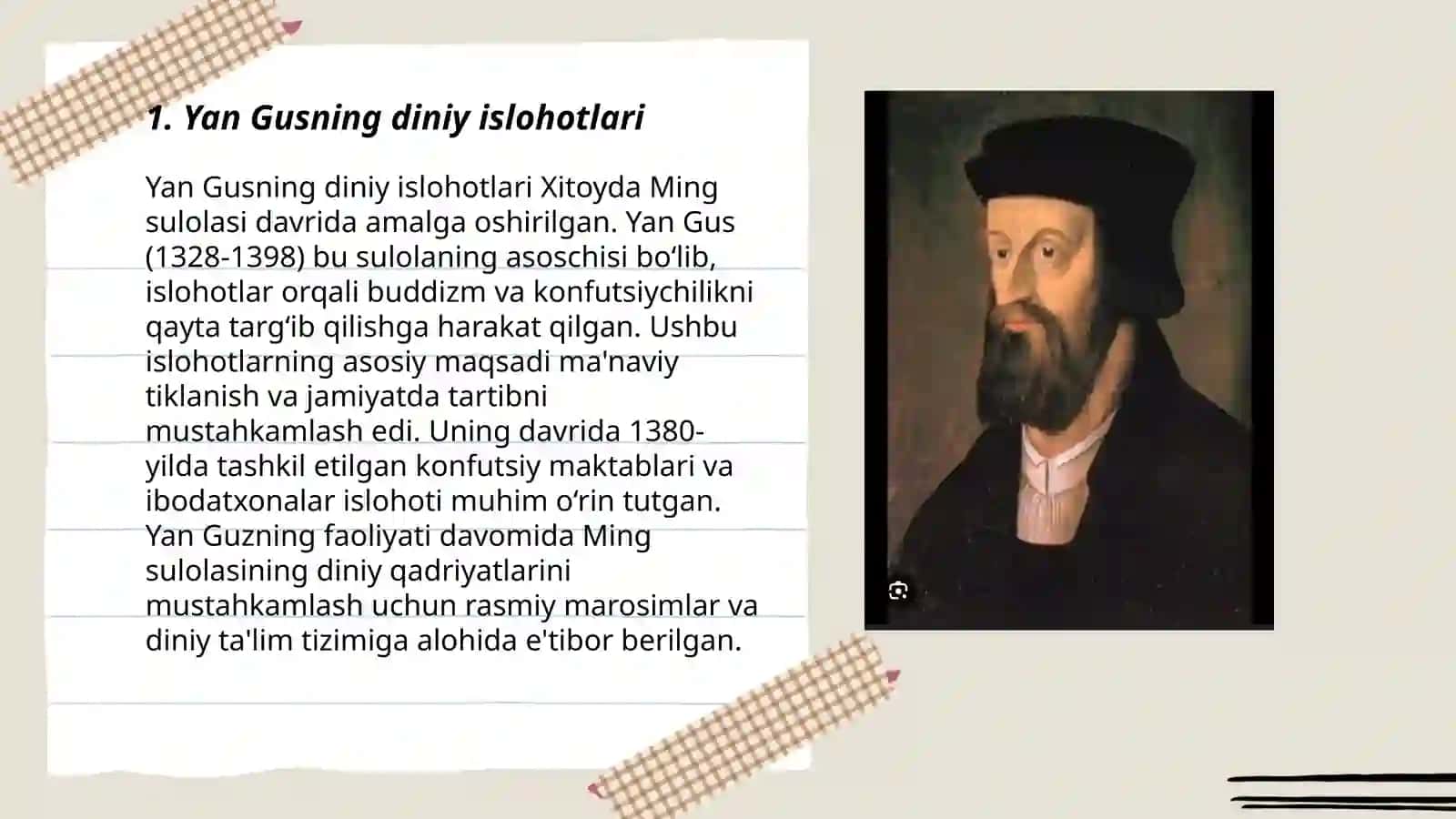 Yan Gusning diniy,ijtimoiy va siyosiy qarashlari 3