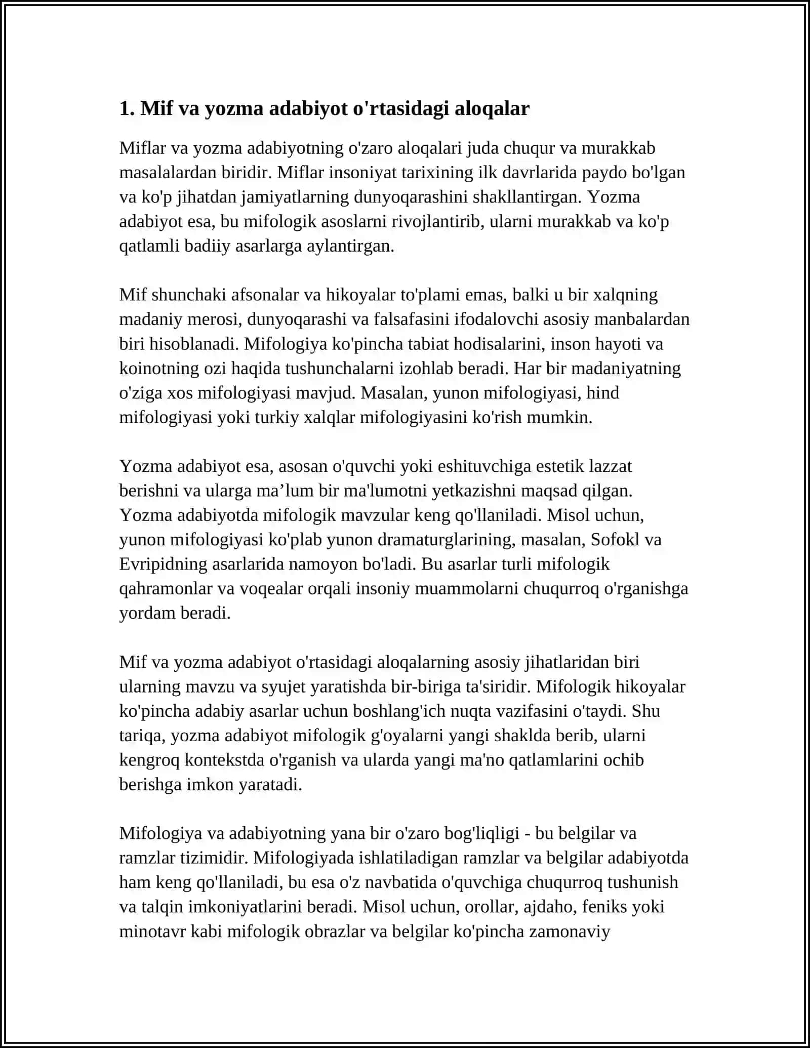 MIF VA YOZMA ADABIYOT 3