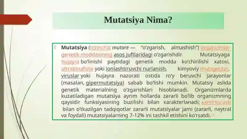 Mutatsiya jarayoni 3