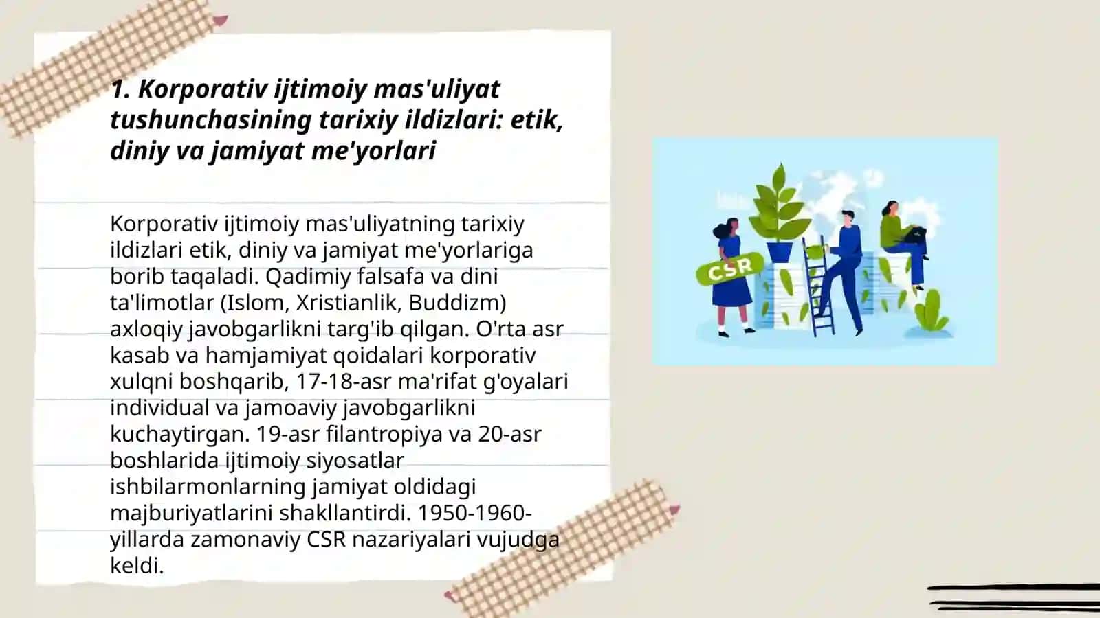 Korporativ ijtimoiy mas'uliyat tushunchasining tarixi va rivojlanishi 3