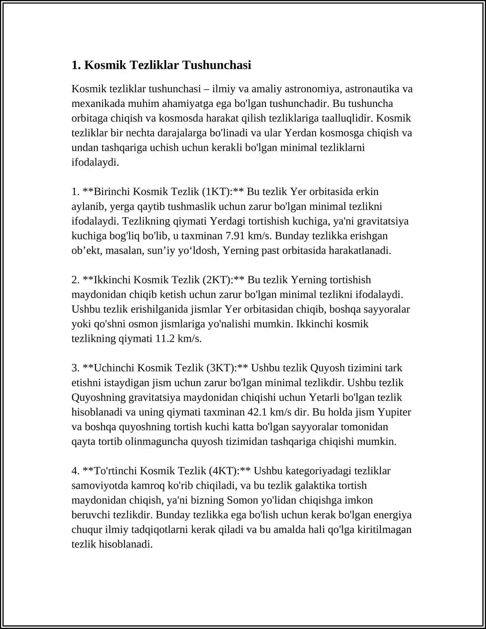 KOSMIK TEZLIKLAR. SUN'IY YO‘LDOSHLAR 3