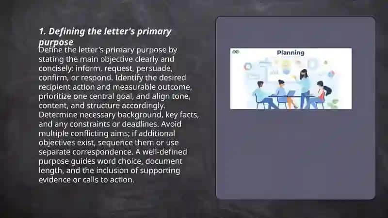 Business letter writing: planning 3