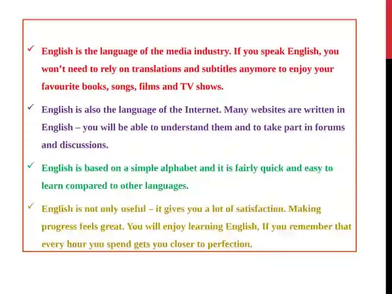 Learning English Purposes 3